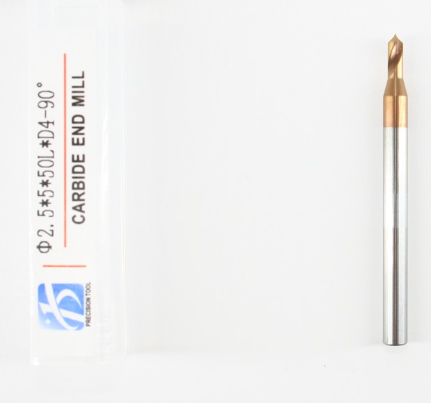 HRC55, 2 Flute Endmill, 90 Degree, Center Drill, for Steel Processing