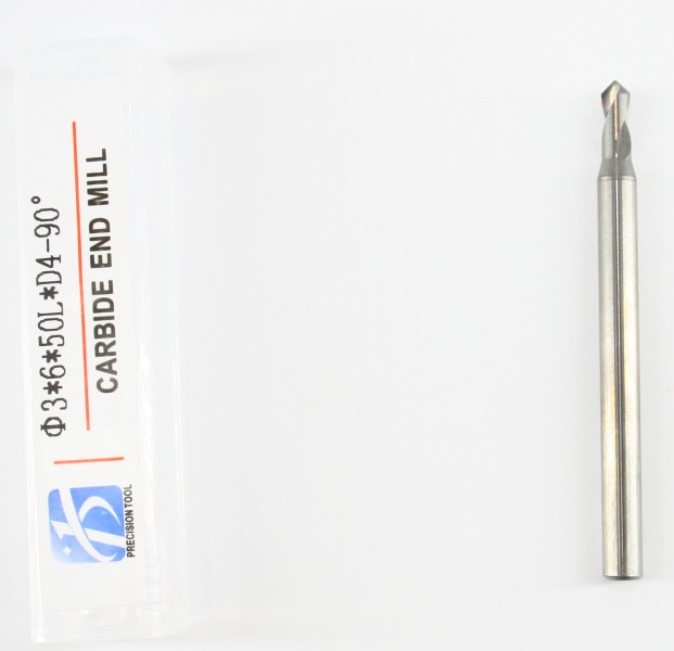 HRC55, 2 Flute Endmill, 90 Degree, Center Drill, for Aluminum Processing