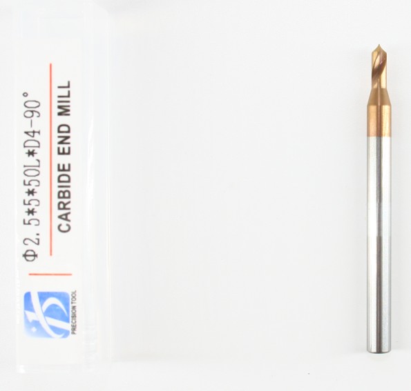 HRC55, 2 Flute Endmill, 90 Degree, Center Drill, for Steel Processing