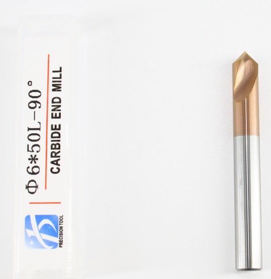 HRC55, 2 Flute Endmill, 90 Degree, Center Drill, for Steel Processing