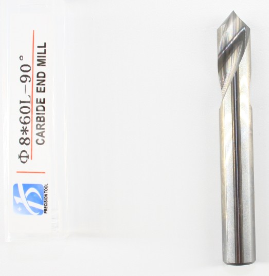 HRC55, 2 Flute Endmill, 90 Degree, Center Drill, for Aluminum Processing