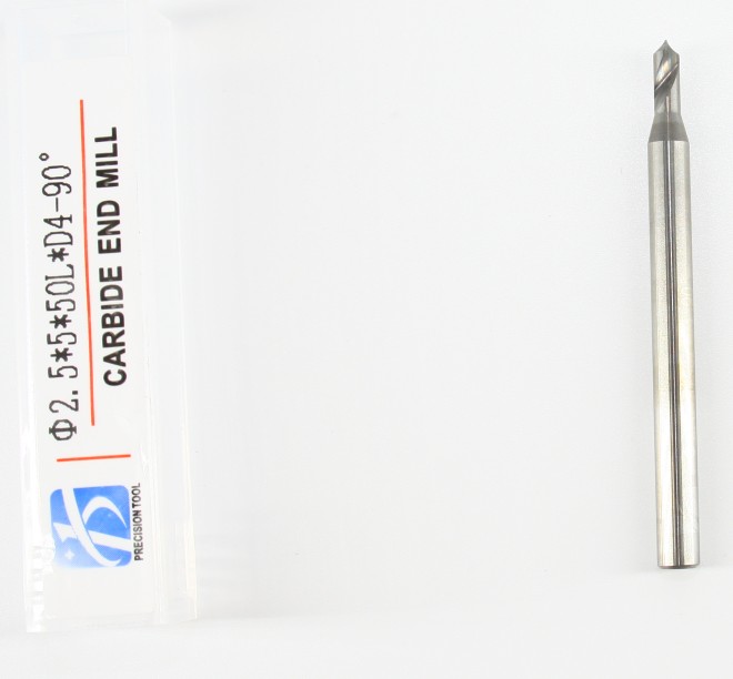 HRC55, 2 Flute Endmill, 90 Degree, Center Drill, for Aluminum Processing