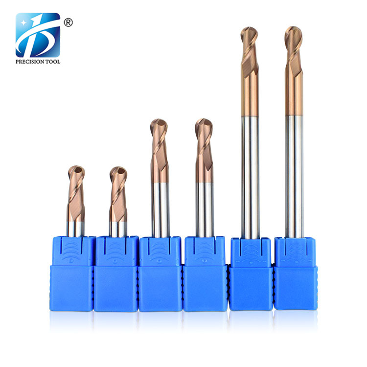 HRC55, 2 Flute, Solid Carbide Endmill, Ballnose, for Steel Processing