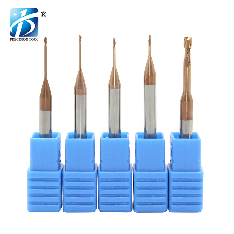 HRC55, 2 Flute, Solid Carbide Endmill, Micro Diameter，Long Necked, Square End, Ballnose, for Steel Processing