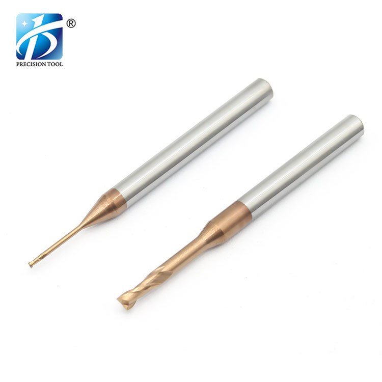 HRC55, 2 Flute, Solid Carbide Endmill, Micro Diameter，Long Necked, Square End, Ballnose, for Steel Processing