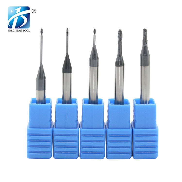 HRC55, 2 Flute, Solid Carbide Endmill, Micro Diameter，Long Necked, Square End, Ballnose, for Steel Processing