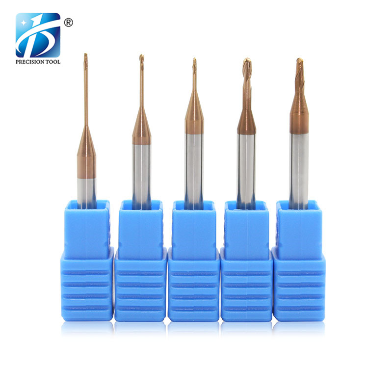 HRC55, 2 Flute, Solid Carbide Endmill, Micro Diameter，Long Necked, Square End, Ballnose, for Steel Processing