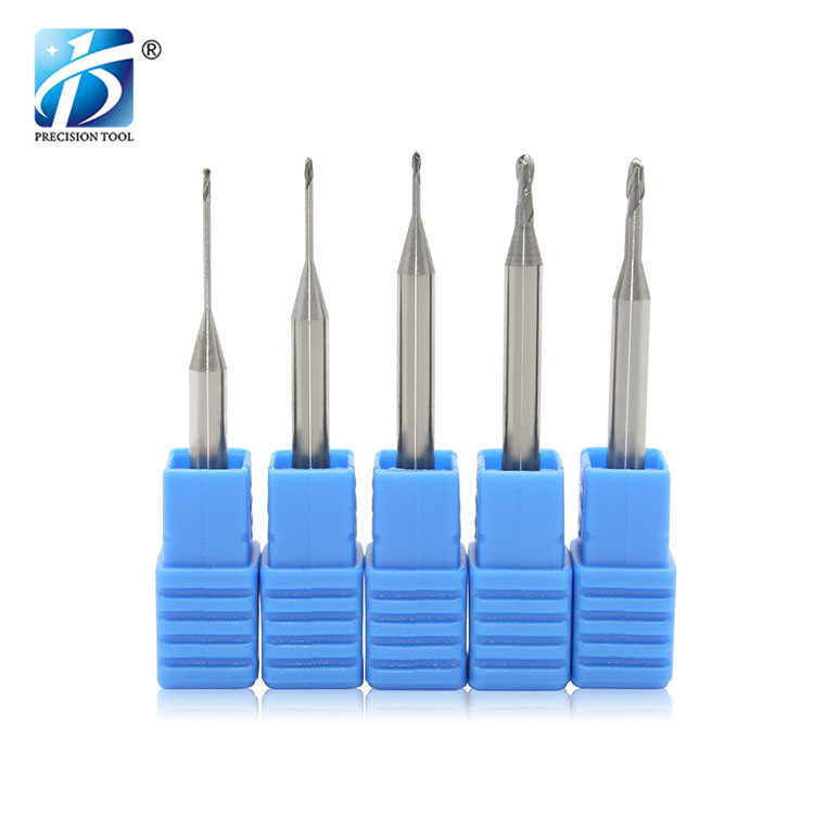 HRC55, 3 Flute, Solid Carbide Endmill, Micro Diameter，Long Necked, Square End, Ballnose, for Aluminum Processing