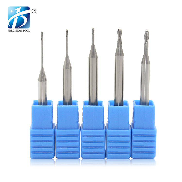 HRC55, 2 Flute, Solid Carbide Endmill, Micro Diameter，Long Necked, Square End, Ballnose, for Steel Processing