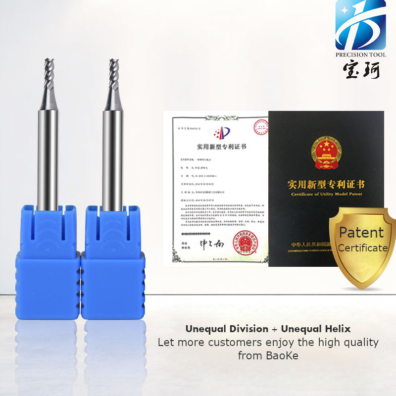 Baoke 4 Flute HRC55 Cobalt End Mills 10mm CNC Router Endmill Fraisa Barrel Kennametal Indexable Solid Carbide Flat Square End Mill Milling Cutter