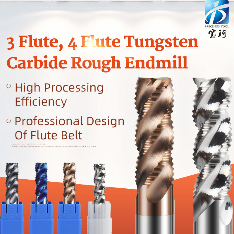 HRC55, 4 Flute, Solid Carbide Endmill, Rough Milling Endmill, for Steel Processing