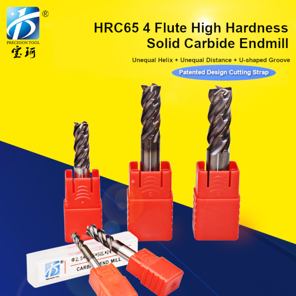 HRC65 4 Flute Square End For Steel